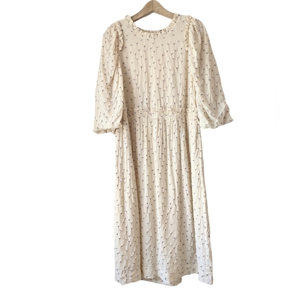 MUNTHE Curtis Floral Midi Dress Cream Pink Embroidered NWT - Picture 2 of 8